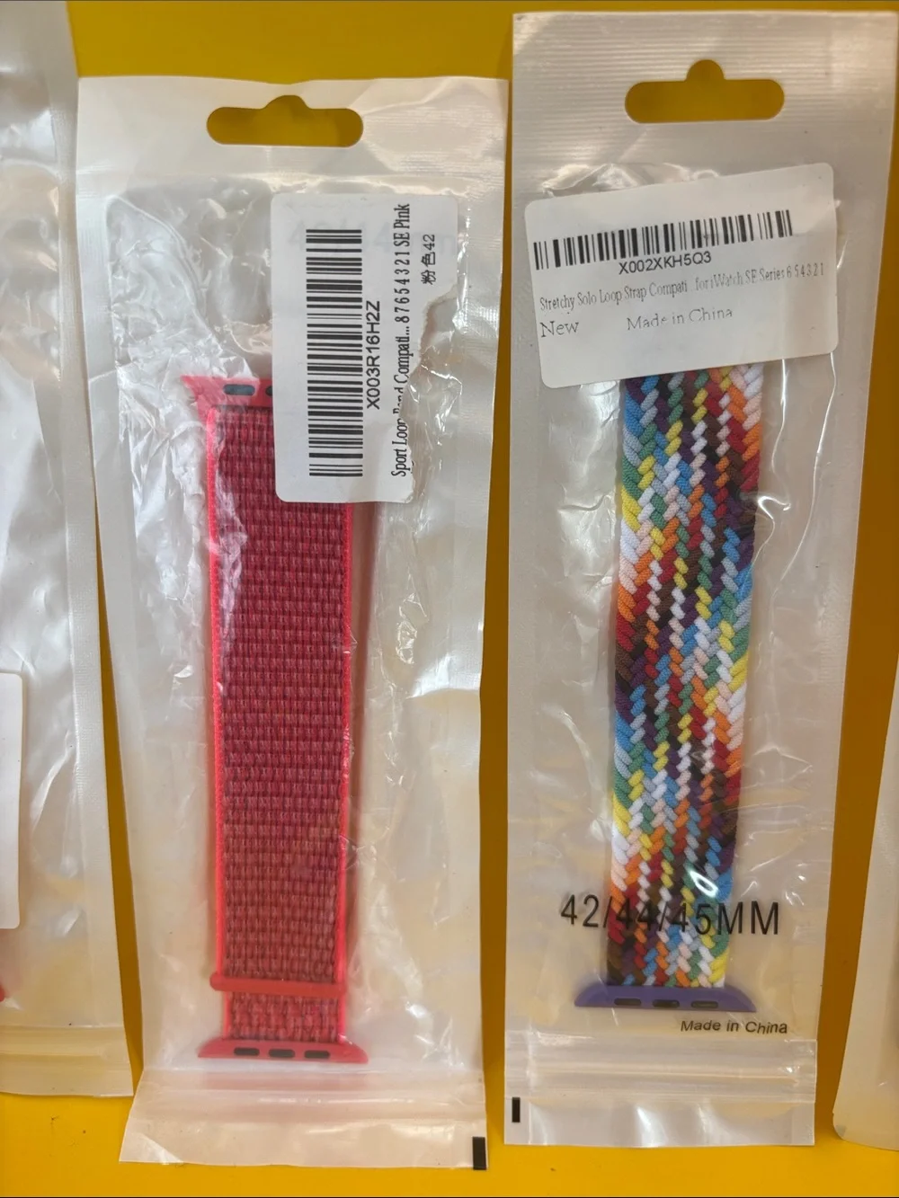 Assorted Replacement Apple Watch Bands - Pink, Multi, Black Set of 5